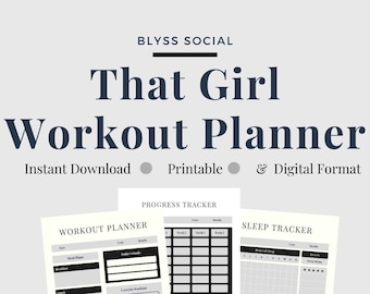 Fitness Planner, Workout Planner, Weight Loss & Wellness Journal, Digital Fitness Planner, Health Sleep Tracker, Fitness Guide Printable