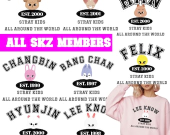 Stray Kids Members Chibi Sweatshirt, Stray Kids Sweats, Stray Kids Group hoodies, KPOP Lover Sweatshirt, SKZ fan gift