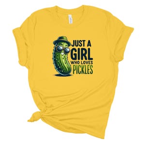 Pickle Lover Girls Tshirt, Just a Girl Who Loves Pickles tees, Funny Pickle tshirt, Cute Birthday tee, Women Ladies Kids Gift