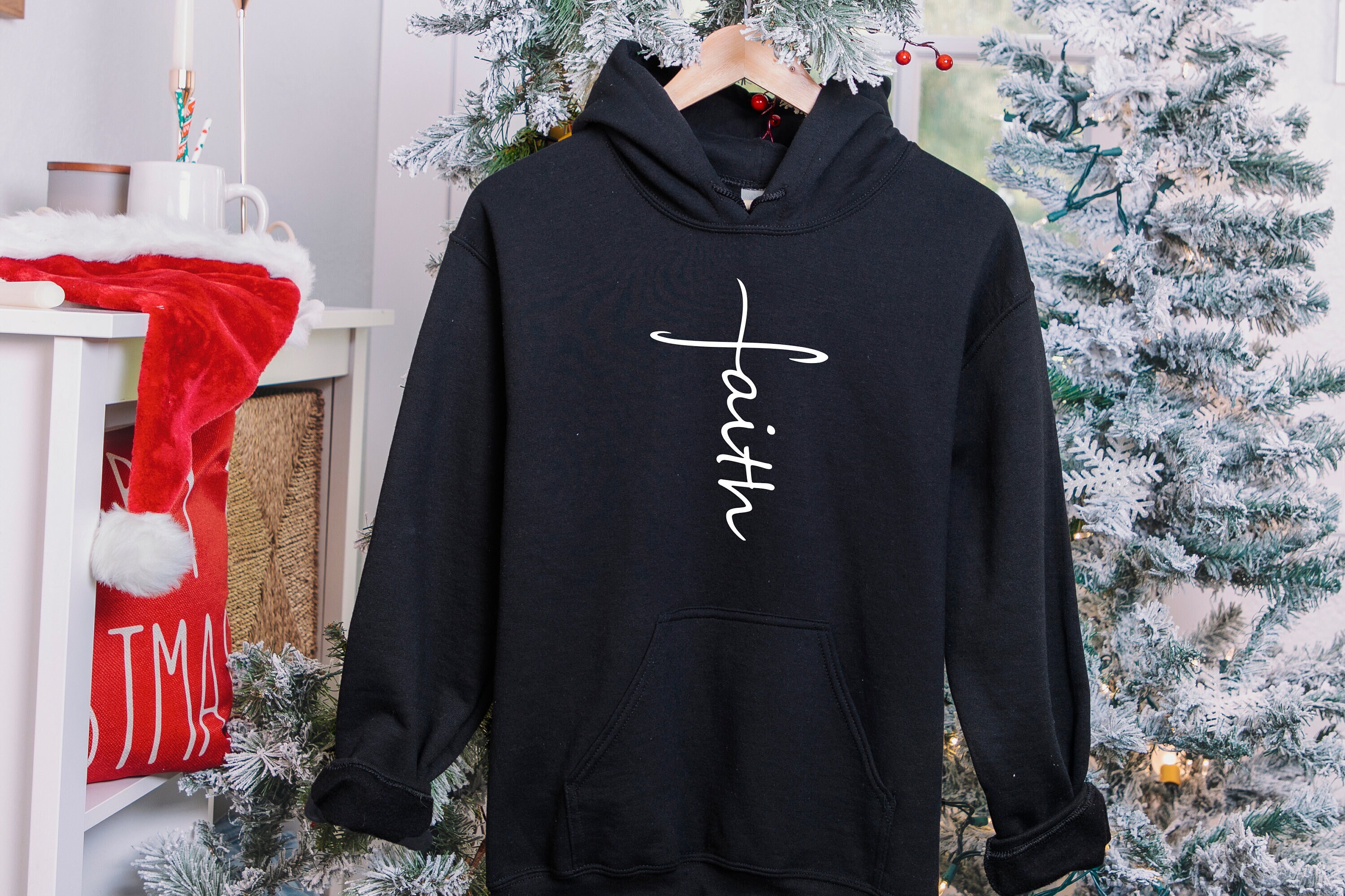 Faith Cross Sweatshirt or Hoodie, Christian Gift, Faith Gift