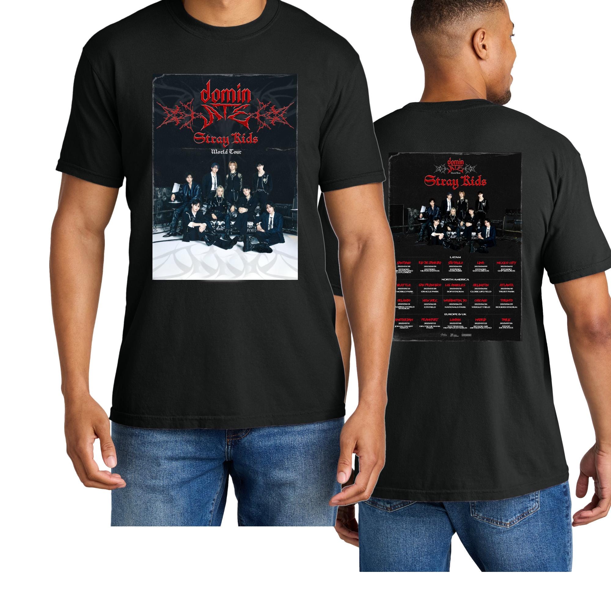 Stray Kids Dominate World Tour Vintage Wash Tee Unisex