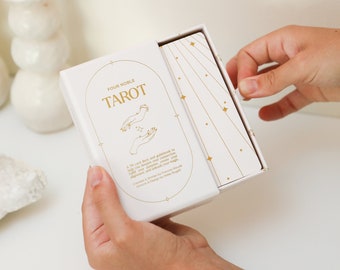 Four Noble Tarot: 78 Cards, Guidebook, and Intro to Tarot Online Class! Tarot for Beginners & Pros, Gold Foil Illustrations, Eco Friendly