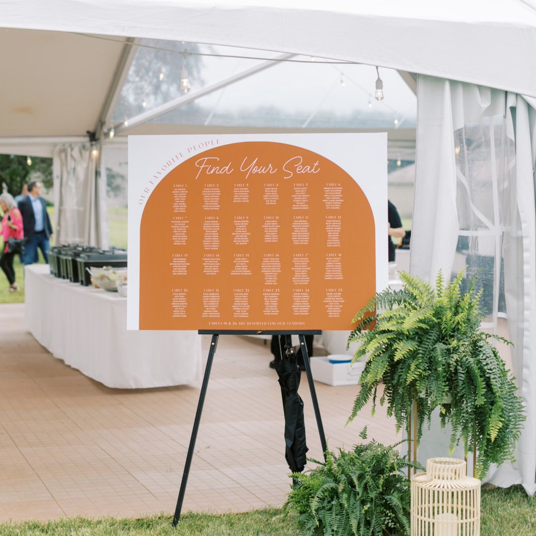 Large Wedding Seating Chart Template Table Seating Chart| Boho Wedding ...