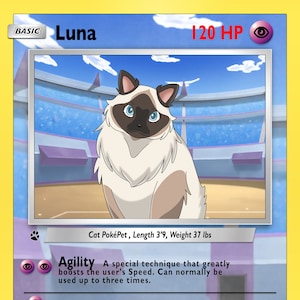 Animaux PokePaw personnalisés | Cartes Poké | Image numérique | Animaux monstres PokePet | Cartes Poke personnalisées | Cadeau de conceptions numériques de cartes Poke personnalisées