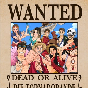Retrato de anime totalmente personalizado, cartel de búsqueda de anime personalizado, regalo de anime pirata personalizado, arte de pared imprimible, resultado de satisfacción, DIGITAL