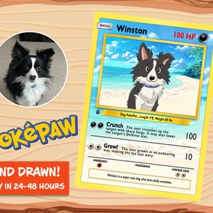 Animaux PokePaw personnalisés | Cartes Poke | Image numérique | Animaux monstres PokePet | Cartes Poke personnalisées | Cadeau de conceptions numériques de cartes Poke Card personnalisées
