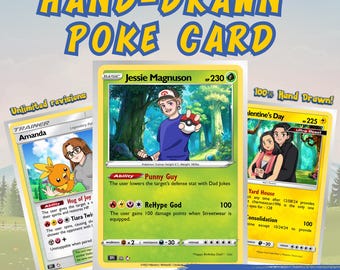 Custom PokemonStyle Trainer Card Portrait | Personalized Trainer Art | Anime-Inspired Digital Gift | Poké Card Portrait | Custom Poke Card