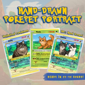 Póster personalizado de gato para mascotas / Retrato de mascota de anime digital / Colección de mascotas personalizada / Arte de dibujos animados divertidos para mascotas / Regalo para amantes de las mascotas