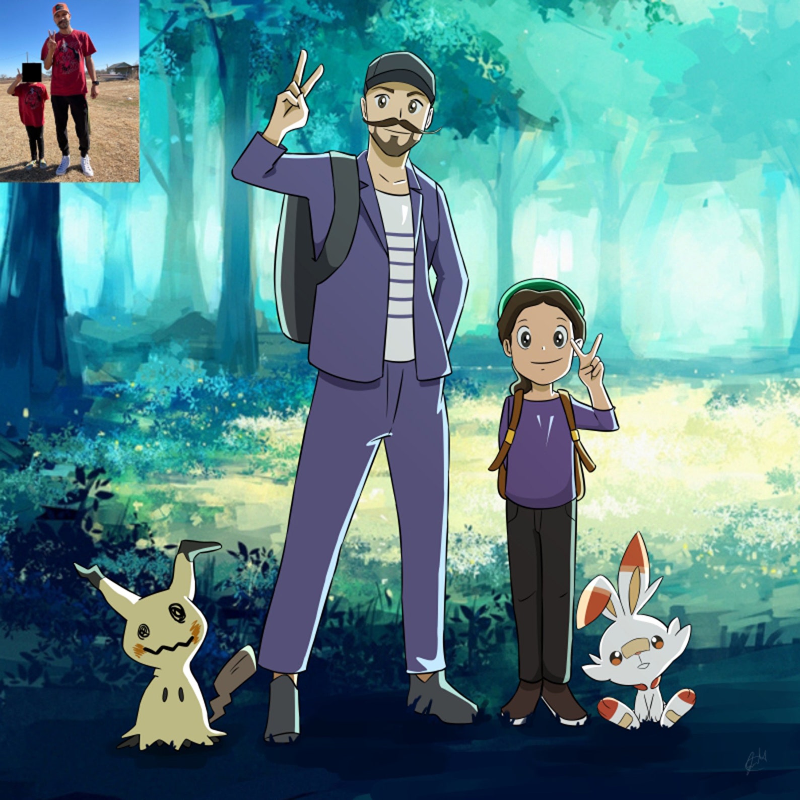 Fully Custom Anime Portrait , Couple Anime Portrait, Family Anime