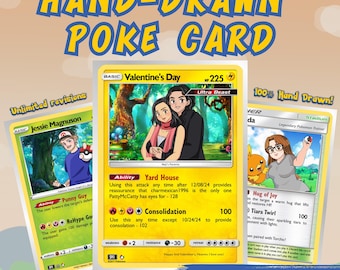 Tarjeta personalizada estilo Poké / Retrato de anime personalizado / Arte de entrenador digital / Regalo único para fanáticos del anime / Encargo de arte Poke / PokemonStyle