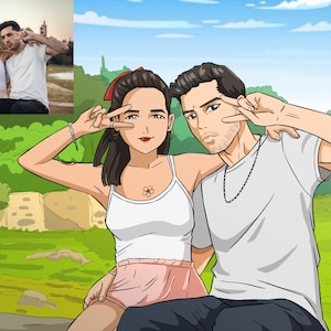 Fully Custom Anime Portrait , Couple Anime Portrait, Family Anime Portrait, Personalized anime drawing, Weeb Anime Gift