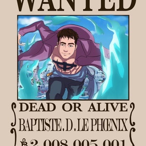 Fully Custom Anime Portrait , Custom Anime Wanted Poster, Personalized Pirate Anime Gift, Printable Wallart, Satisfaction Result, DIGITAL