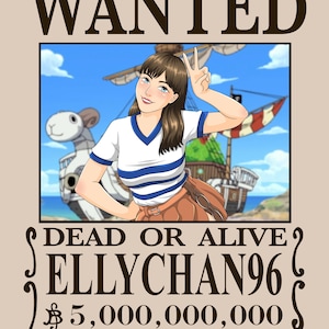 Anime Wanted Poster, Fully Custom Wanted Poster from Photo,  Printable Wall Art, Personalized Anime Digital Print, Anniversary Gift for Him