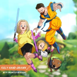 Custom Anime Portrait, Anime Mom Drawing, Personalized Anime Gift, Anime Couple Commission, Mother&#39;s Day Art, Digital Anime Artwork