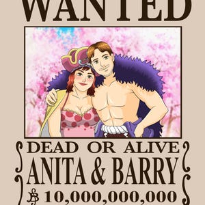 Anime Pirate Wanted Poster, Custom Christmas Gift, Personalized Bounty Poster, Holiday Wall Art, Anime Treasure Poster, Pirate Anime Art