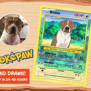 Custom PokePaw Pets  | Poke Cards | Digital Image | PokePet Monster Pets | Personalized Poke Cards | Custom Poke Card Digital Designs Gift