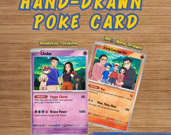 Anpassat Poke Trainer-kort, personligt par-gamerkort, fars dag-present från barn, spelpappa-konst, anpassat samlarkort, utskrivbar present