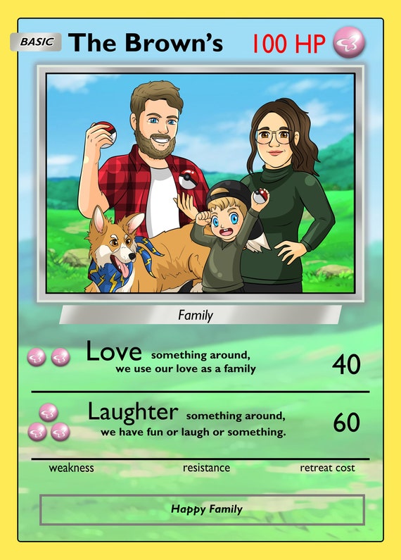 Custom Pokemonstyle Portraits | Poke Cards | Digital Image | Pokepet  Monster | Personalized Cards | Custom Poke Card Digital Designs Gift - Etsy