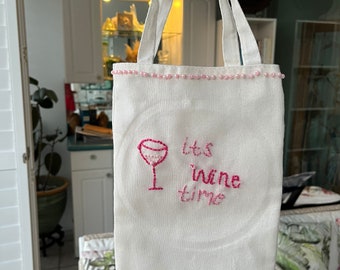 Custom Embroidered Wine Carrier Bag