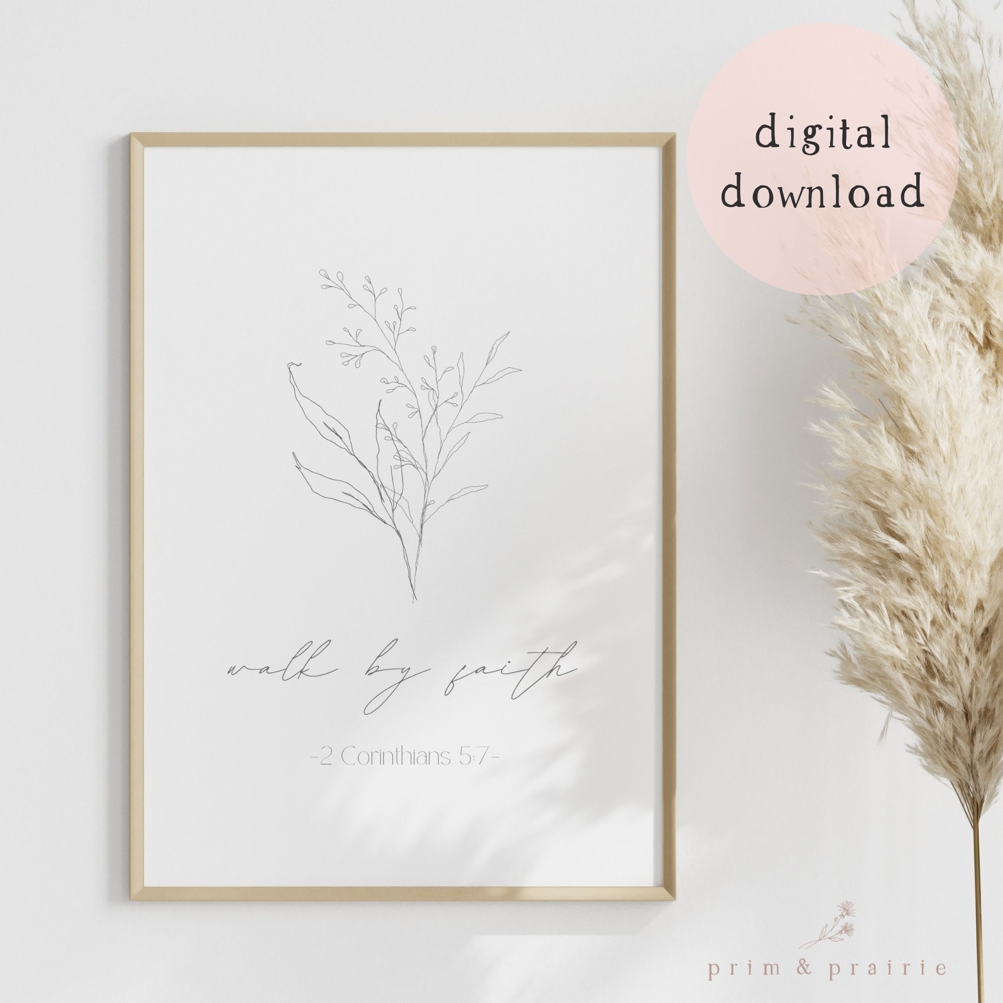 2 Corinthians 5:7 Scripture Wall Art, Bible Verse Wall Art, Christian ...