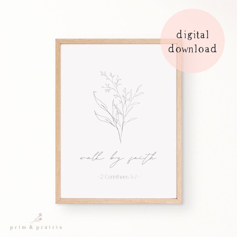 2 Corinthians 5:7 Scripture Wall Art, Bible Verse Wall Art, Christian ...