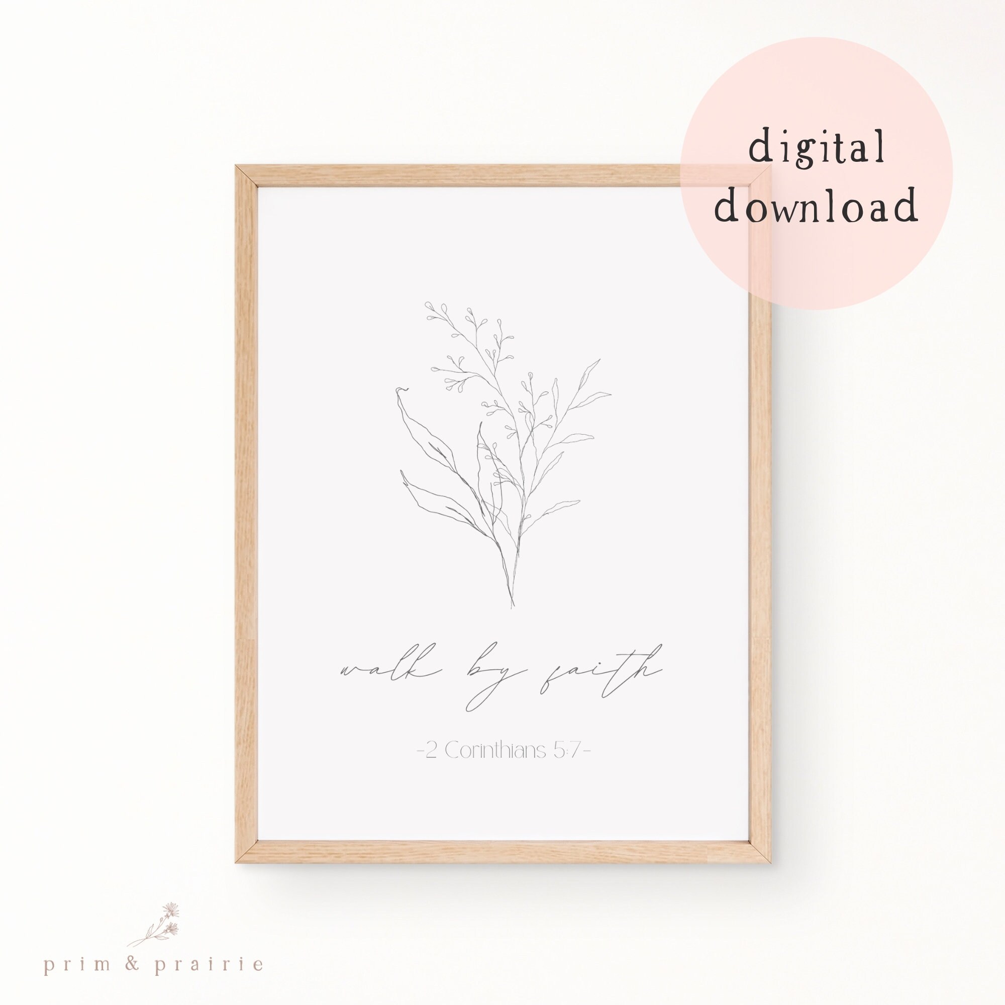 2 Corinthians 5:7 Scripture Wall Art, Bible Verse Wall Art, Christian ...