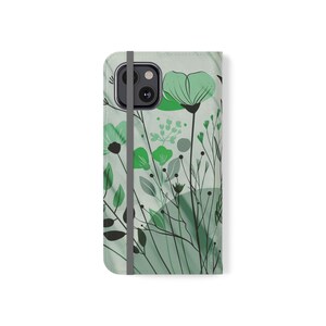 Flip Wallet-telefoonhoesje: prachtige damesportemonnee in boho-bloemstijl en creditcardhouder voor ultieme stijlstatement! Bohogroen