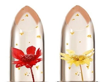 Eikura Beauty Color Changing, Clear Lipstick With Flower Inside, Lip Balm, Long Lasting Moisturizing and Waterproof