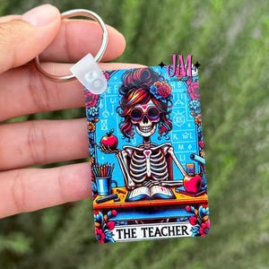 The Teacher Tarot Card Double Sided Keychain | Tarot Card Gift| Celestial Keychain | Tarot Card Bag Charm