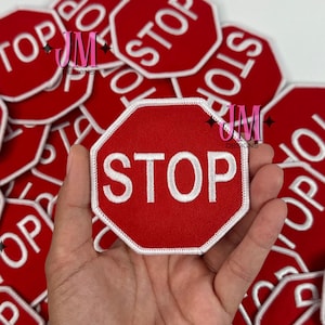 Stop Sign Iron On Patch |Iron On |Bold Patch| Funny Patches | Hat Bar|Trucker Hat