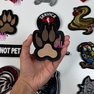 Paw Print Iron On Patch | Dog Print Iron On | Bold Patch| Funny Patches | Hat Bar|Trucker Hat