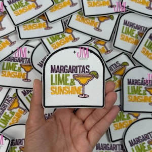 Margaritas Lime and Sunshine Iron On Patch |Iron On | Bold Patch| Funny Patches | Hat Bar|Trucker Hat