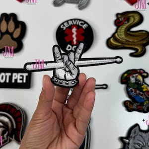 Drummer Hand Iron On Patch | Rock Iron On | Bold Patch| Funny Patches | Hat Bar|Trucker Hat