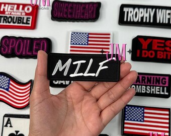 Parche termoadhesivo MILF / Termoadhesivo / Parche llamativo / Parches divertidos / Barra para gorras / Gorra de camionero