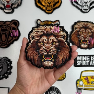 Parche termoadhesivo de mirada de león/para planchar/para barra de sombreros/gorra de camionero