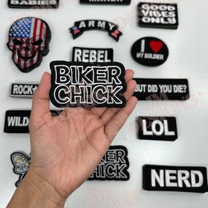 Cool Biker Patch Iron On Hot Cut Border Use In Cloth Hat Or Bag Free Shipping Ca - Foto 9