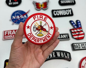 Departamento de Bomberos Blanco Espalda Hierro en parche / Hierro encendido / Parche / Parches de moda / Hat Bar / Trucker Hat