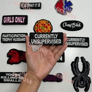Currently Unsupervised Iron On Patch |Iron On | Hat Bar|Trucker Hat