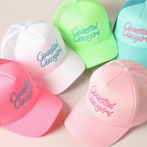 Coastal Cowgirl Trucker Hats| Cowgirl Hat| High Profile in All Colors | Trucker Foam Hat| Adjustable |SnapBack