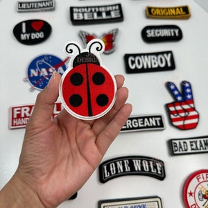 てんとう虫アイロン接着パッチ |アイロン接着 |大胆なパッチ|面白いパッチ |ハットバー|トラッカーハット