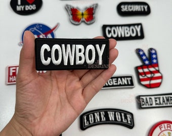 Cowboy-strijklap | Opstrijkbaar land | Vetgedrukte patch| Grappige patches | Hoedenstang|Vrachtwagenhoed