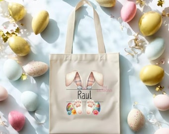 Sacolas de Páscoa Personalizadas - Sacola de Páscoa Personalizada - Ideias de Presente de Páscoa - Sacola de Páscoa para Menino - Sacola de Páscoa para Menina - Reutilizável e Portátil