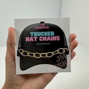 Trucker Hat Chains| Embossed Oval Hat Chain| hat accessories| trendy chains| Cowboy Hat| Hat Necklace