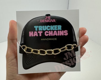 Cadenas de sombreros de camionero/ Cadena de sombreros ovalados en relieve/ accesorios de sombreros/ cadenas de moda/ Sombrero de vaquero/ Collar de sombreros