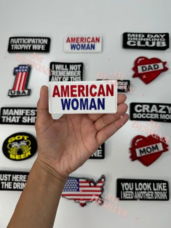 American Woman Iron On Patch |Daring Patches Iron On |Pink Patches| Girl Patches | Fourth of July |Hat Bar|Trucker Hat