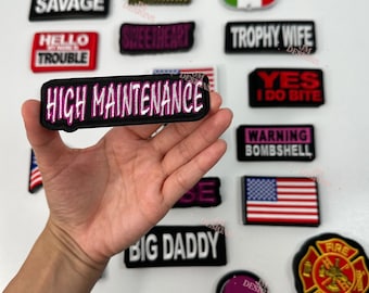 High Maintenance Iron On Patch |Iron On | Patch| Pink Patches | Hat Bar|Trucker Hat
