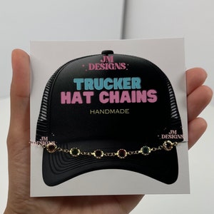 Trucker Hat Chains| Colorful Crystals Hat Chain| hat accessories| trendy chains| Cowboy Hat| Hat Necklace