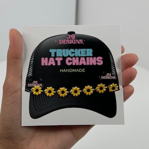Trucker Hat Chains| Sunflower Hat Chain| hat accessories| trendy chains| Cowboy Hat| Hat Necklace