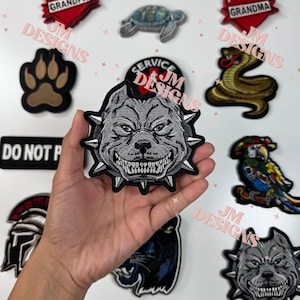 Pitbull Iron On Patch | Dog Iron On | Bold Patch| Funny Patches | Hat Bar|Trucker Hat
