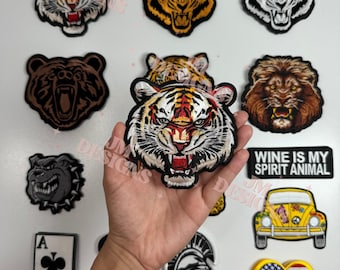 Snaring Tiger Iron On Patch |Iron On | Hat Bar|Trucker Hat